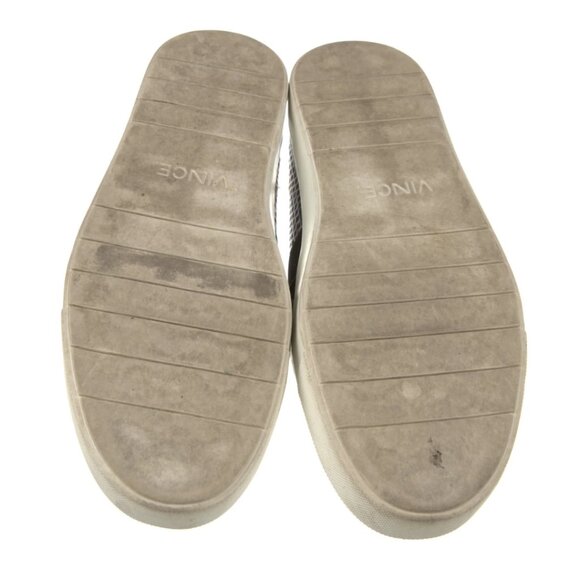 Vince Blair Metallic Gray Check Leather Slip On Sneakers l Women’s Size 7.5 - Picture 5 of 5